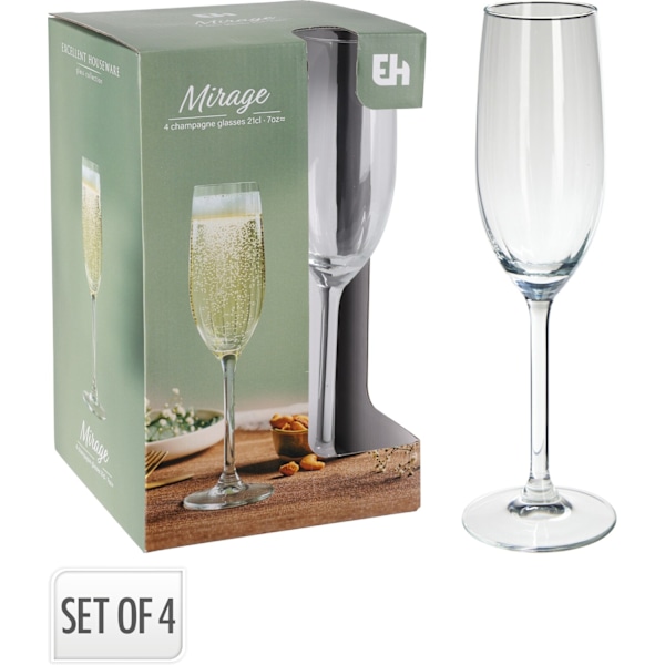 Champagneglas 4-pack 21 cl Transparent