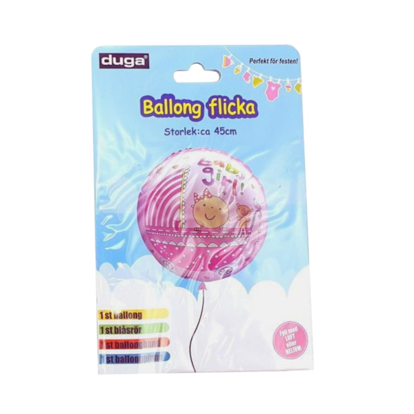 Ballong Flicka Rosa 45 cm Rosa