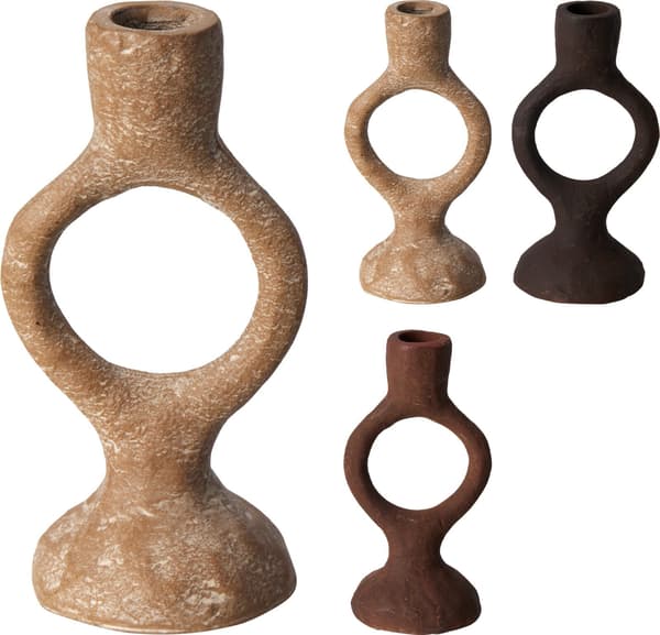 Ljusstake Metall Mörkbrun 17 cm Mörkbrun