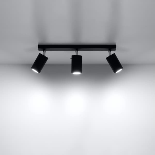 Taklampa RING 3 svart Black