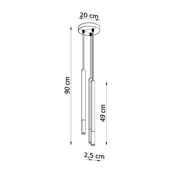 Hängande lampa MOZAICA 3P svart/krom Black