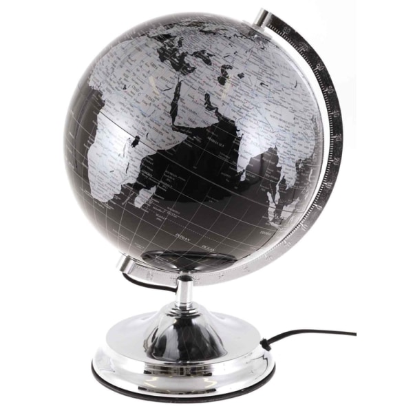 Globus med belysning h38cm Globus lampe sort sølv lampe Black f9eb | Black  | 5000 | Fyndiq