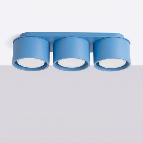 Taklampa MODO 3 azurblå Gx53 Light blue