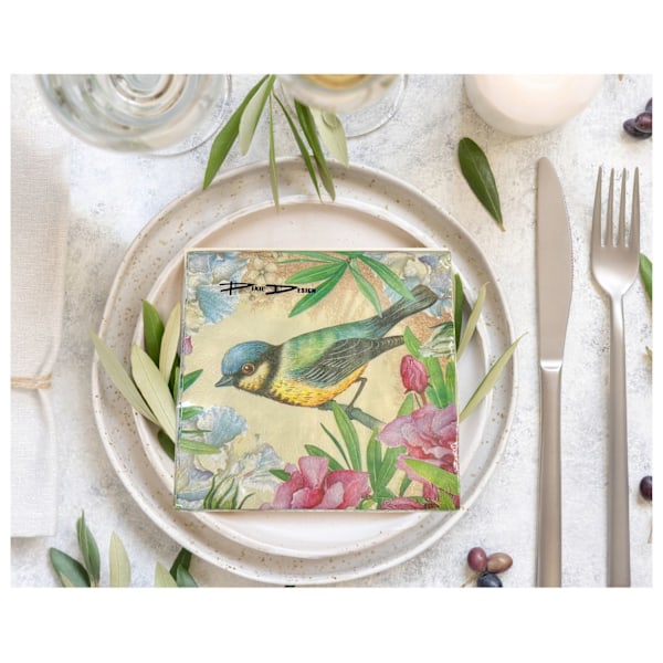 Servietter Talgoxe blomma 33x33cm 20-pakning Multicolor