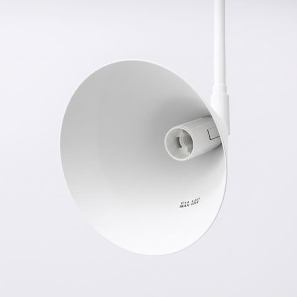 Vägglampa NOX 2 vit med strömbrytare White