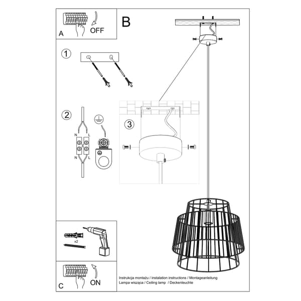 Pendel lampa GATE vit White