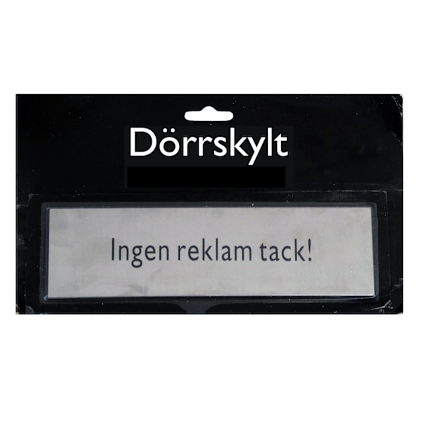 Skylt Ingen Reklam självhäftande Silver