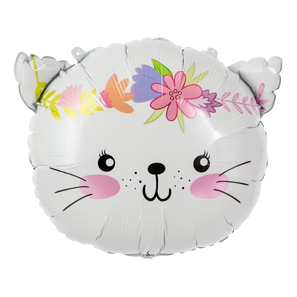 Ballong Katt Folie 45 cm White
