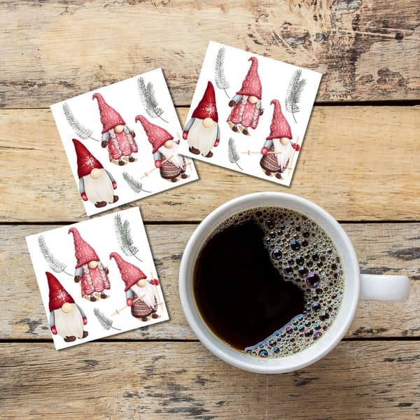 Kaffeservetter Julvätte familj 20-pack multifärg
