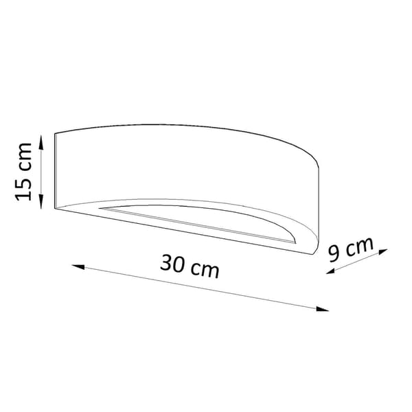Vägglampa keramik ATENA 30 White