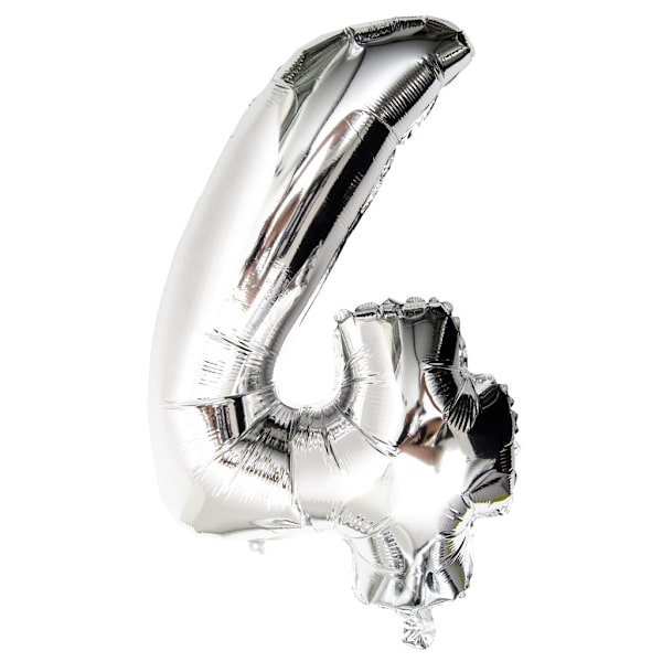 Ballonnumre 75cm sølv Silver one size