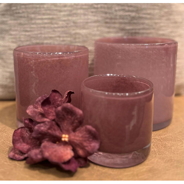Ljushållare Mörkrosa Glas 12x12 cm Mörkrosa