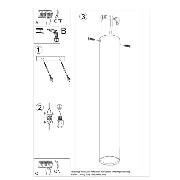 Taklampa LAGOS 40 vit White