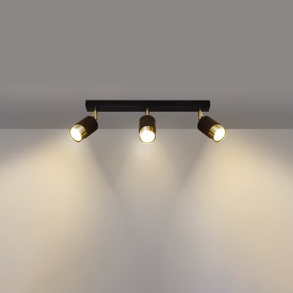 Taklampa NERO 3 svart/guld Svart