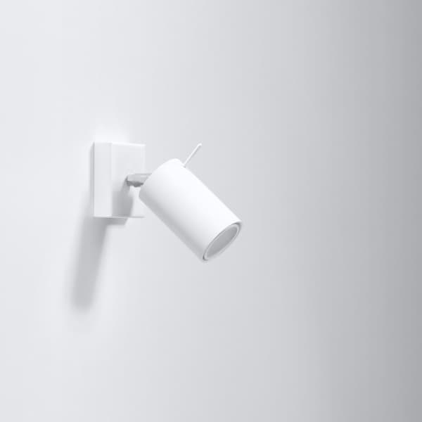 Vägglampa RING vit med strömbrytare White