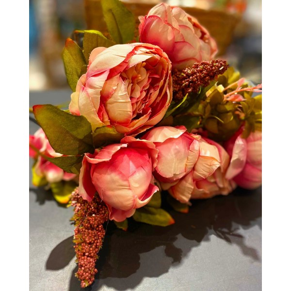 Kunstige blomster bukett peoner gammelrosa Pink e690 | Pink | 1000 | Fyndiq