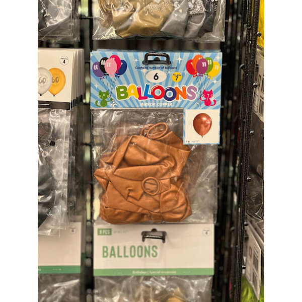 Ballong Blank Koppar Spegelballong 6-pack 30 cm Latex Koppar