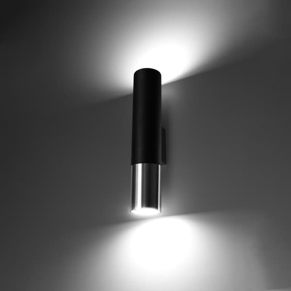 Vägglampa LOOPEZ svart/krom Black