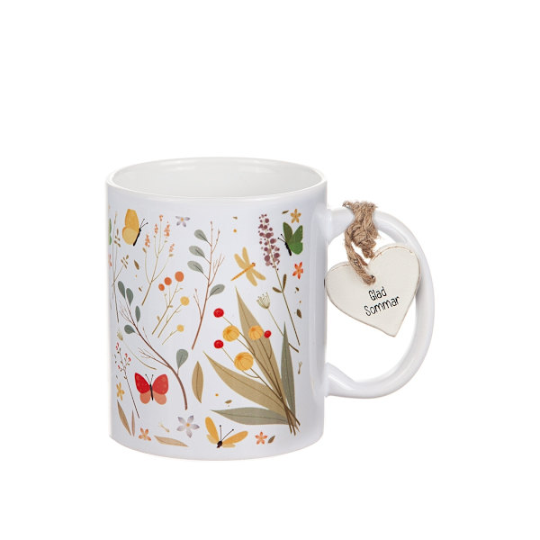 Mugg Sommar Keramik 10 cm Vit