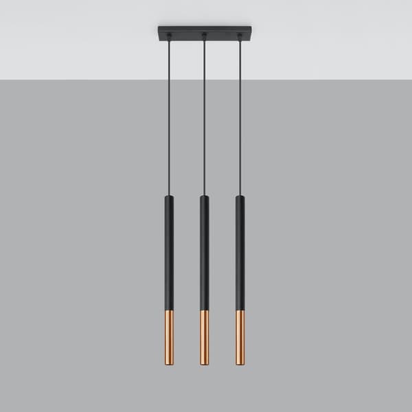 Hängande lampa MOZAICA 3L svart/koppar Black