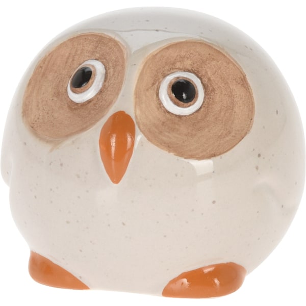 Uggla Porslin Vit Spräcklig Grön 9 cm Vit