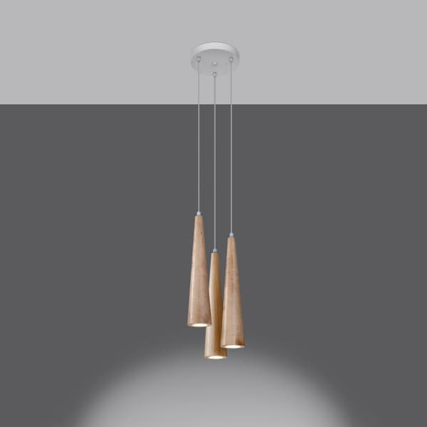 Pendel lampa SULA 3P naturträ Brown