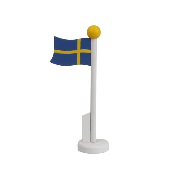 Pöytälippu 14 cm puinen Ruotsin lippu Multicolor