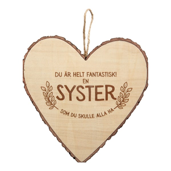 Hjärta Trä Syster wooden heart Tree