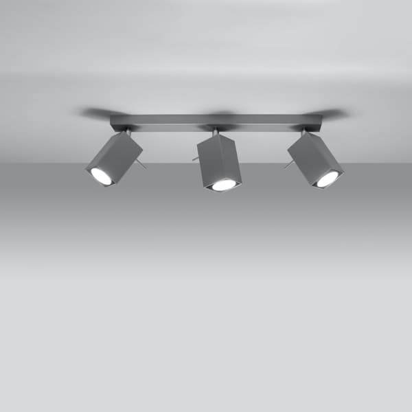 Taklampa MERIDA 3 grå Grey
