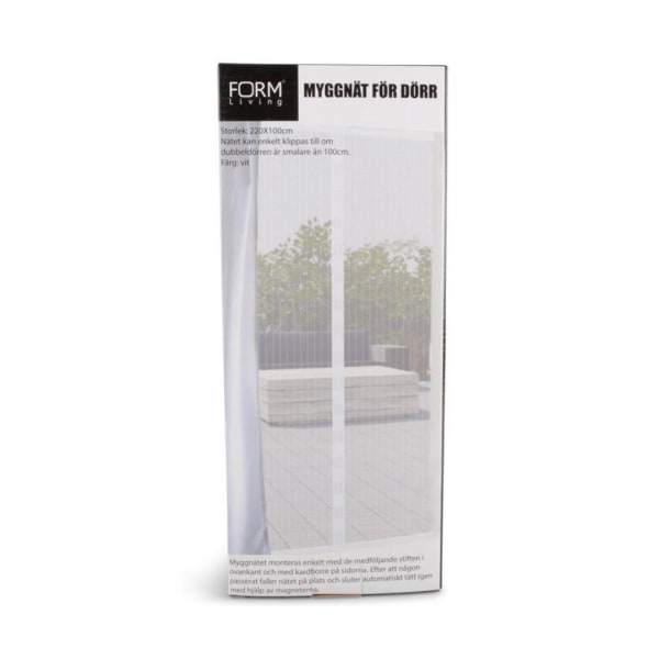 Insektsnät dörr 100x220 insektsskydd vitt magnet myggnät Vit