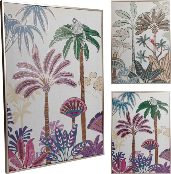 Tavla Träd Växter Rosa/Grön 70x50 cm Multicolor