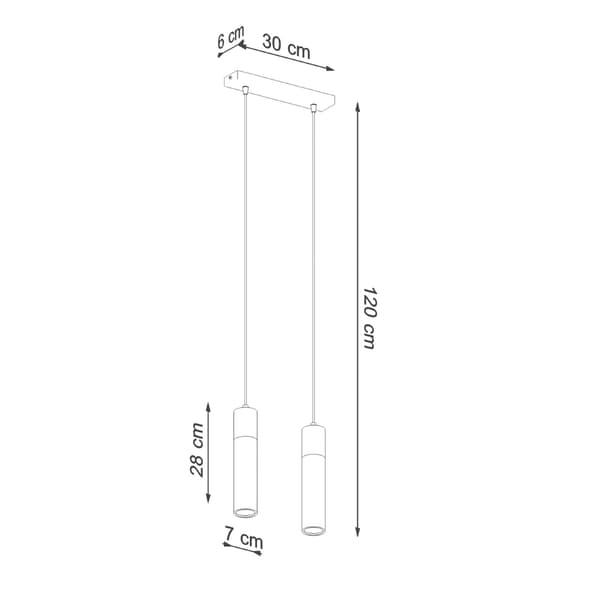 Pendel lampa ZANE 2 grå Grey