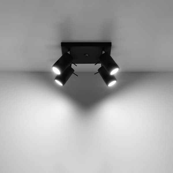 Taklampa RING 4 svart Black