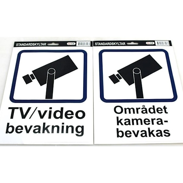 Skylt TV/Videobevakning PVC 30x40 cm Vit