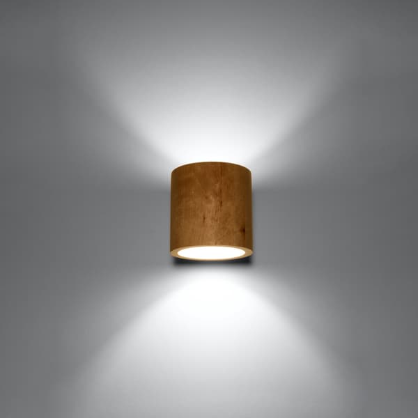 Vägglampa ORBIS naturträ Brown