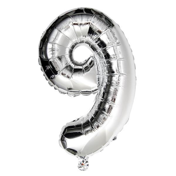 Ballonnumre 75cm sølv Silver one size