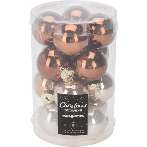 Julgranskulor Mocca 16-pack Brun