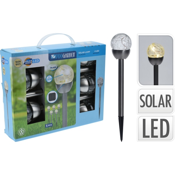 Solcellslampa 5-set Svart Svart