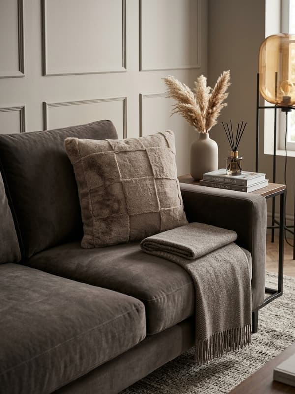 Kudde Taupe 45x45 cm Taupe