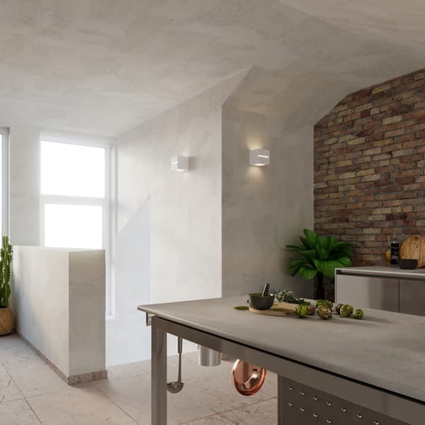 Vägglampa keramik LEO LINE White