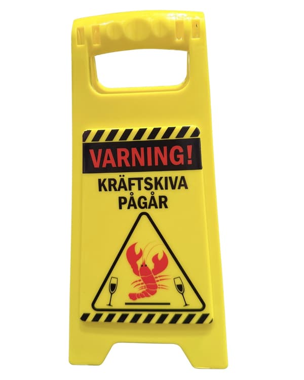 Skylt Kräftskiva Bord 12x25 cm multifärg