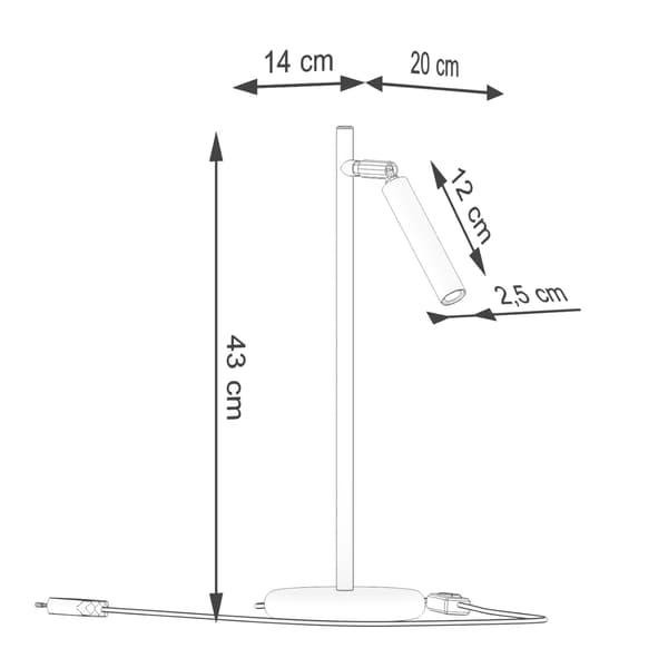Bordslampa PASTELO vit White