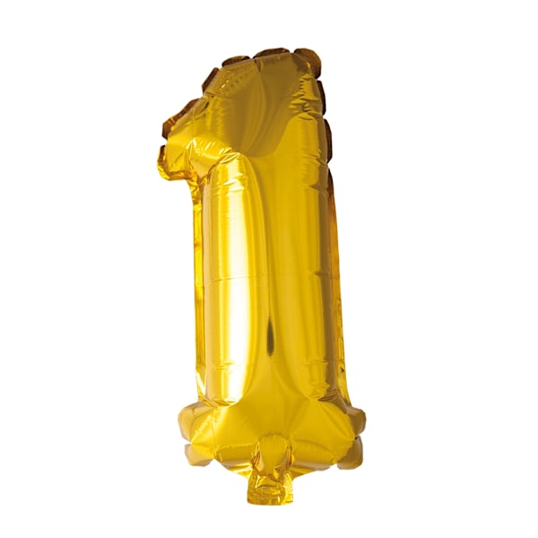 Ballong Siffra 1 Guld 86 cm Guld