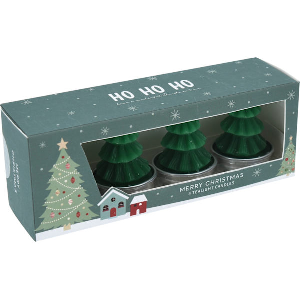 Ljus Värmeljus Gran Röd 4-pack Red
