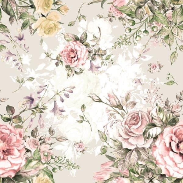 Servietter Roser beige 33x33cm 20-pakning Multicolor