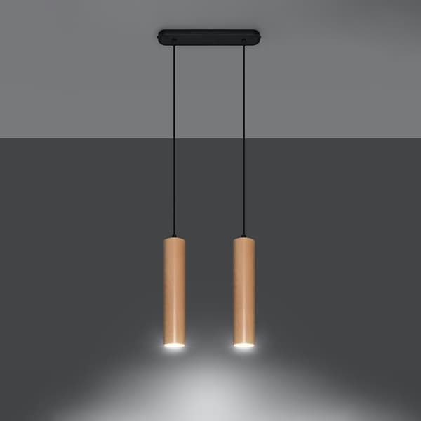 Pendel lampa LINO 2 trä Brown