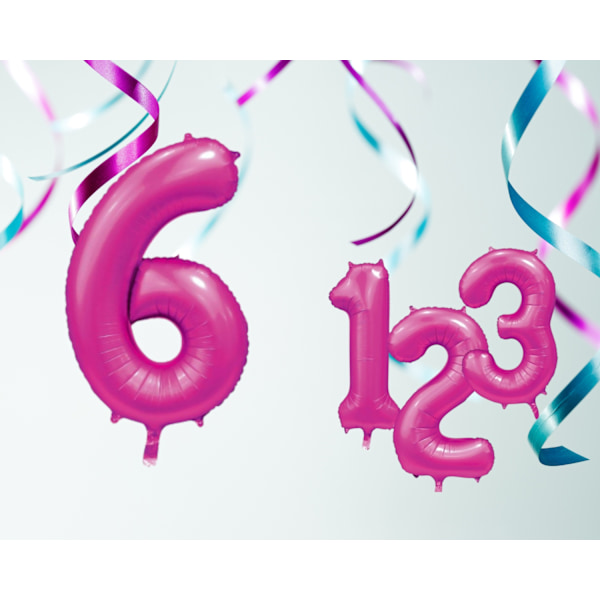 Ballong Siffra 6 Rosa 86 cm Pink