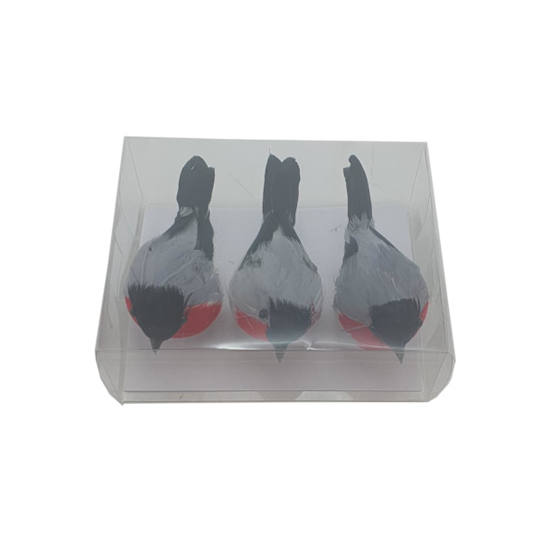 Domherre 3-pack 11 cm grå
