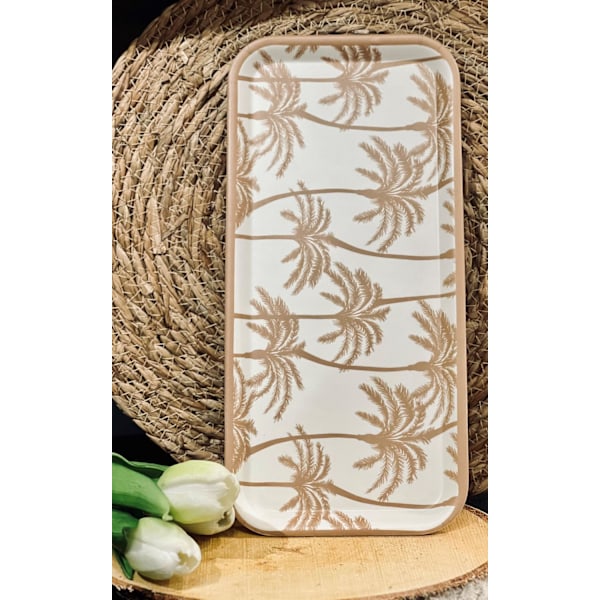 Bricka Palmer Vit/Beige Melamin Vit