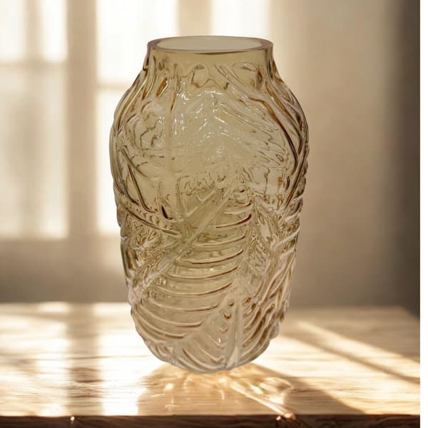 Vas Gulbeige Glas 21 cm Beige